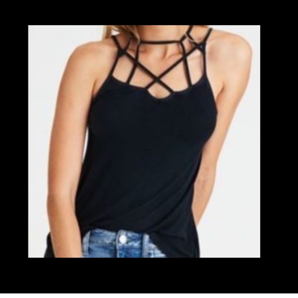 Ribbed strappy tank top